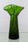 Grüne Glasvase in organischer Form, 1970er 1