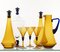 Amber Glass Decanter Set from Exbor, 1970s, Set of 7 1