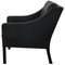 2207 Lounge Chair in Black Leather by Børge Mogensen for Fredericia, 1990s, Image 4