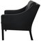 Sillón 2207 de cuero negro de Børge Mogensen para Fredericia, años 90, Imagen 4