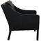 2207 Sessel aus schwarzem Leder von Børge Mogensen für Fredericia, 1990er 2