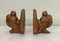 Art Deco Pigeon Bookends in Hand Carved Wood, 1930s, Set of 2 1