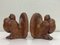 Art Deco Pigeon Bookends in Hand Carved Wood, 1930s, Set of 2 2