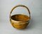 Rattan and Brass Basket, Italy, 1970s, Image 1