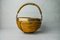 Rattan and Brass Basket, Italy, 1970s 5