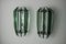 Two-Tone Sconces in Green Murano Glass from Veca, Italy, 1970s, Set of 2 1