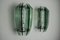Two-Tone Sconces in Green Murano Glass from Veca, Italy, 1970s, Set of 2 3