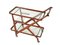 Mid-Century Modern Wood & Glass Trolley by Cesare Lacca for Cassina, 1950s 2