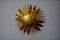 Brutalist Floral Sun Sconce in Gilded Metal with Gold Leaf, Italy, 1970 2