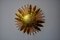 Brutalist Floral Sun Sconce in Gilded Metal with Gold Leaf, Italy, 1970, Image 2