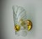 Frosted Leaf Wall Lamp, Murano Glass, Italy, 1970 5