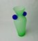 Green and Blue Satin Murano Glass Vase, Italy, 1980s 5