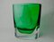 Jarrón Sommerso verde de cristal de Murano atribuido a Seguso, Italia, años 80, Imagen 1