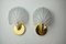 Seashell Sconces in Frosted Murano Glass, Italy, 1980s, Set of 2 1