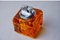 Mechero Ice Cube naranja de cristal de Murano atribuido a Antonio Imperatore, Italia, años 70, Imagen 3