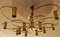 Lampada da soffitto a spirale a due livelli in ottone con 12 luci di Honsel, anni '70, Immagine 3