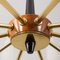 Mid-Century French Brass Chandelier with Handmade Opaline Glass Shades in the style of Arlus, 1960s 13