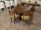 Round Walnut Table with Column Base with Six Chairs, Set of 7, Image 1