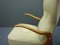 Fauteuil à Oreilles Mid-Century Jaune Pastel, Italie, 1950s 6