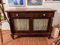 Empire Sideboard in Mahogany with Brass Inserts, Doors with Glass and Curtains, Image 1