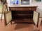 Empire Sideboard in Mahogany with Brass Inserts, Doors with Glass and Curtains, Image 4