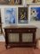 Empire Sideboard in Mahogany with Brass Inserts, Doors with Glass and Curtains, Image 2