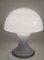 Lámpara hongo grande de vidrio opalino, Italia, años 70, Imagen 4