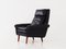 Danish Black Leather Armchair, 1970s, Image 3