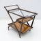 Mid-Century Italian Modern Walnut Bar Cart attributed to Cesare Lacca for Cassina, 1950s 2