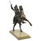 Tommaso Campajola, Indischer Krieger zu Pferd mit Lancia und Fair, 1920er, Bronze & Marmor 2