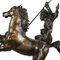 Tommaso Campajola, Indischer Krieger zu Pferd mit Lancia und Fair, 1920er, Bronze & Marmor 13