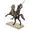 Tommaso Campajola, Indian Warrior on Horseback with Lancia and Fair, 1920s, Bronze & Marble 5