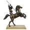 Tommaso Campajola, Indian Warrior on Horseback with Lancia and Fair, 1920s, Bronze & Marble 1