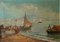 Scognamiglio, Hafenszene mit Blick auf den Vesuv, 1890er, Öl auf Leinwand, gerahmt 3