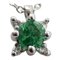 18 Karat White Gold Pendant Necklace Emerald and Diamonds 1