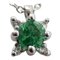 18 Karat White Gold Pendant Necklace Emerald and Diamonds, Image 1