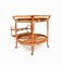 Mid-Century Rattan and Bamboo Round Serving Bar Cart, Italy 1960s, Image 15