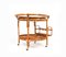Mid-Century Rattan and Bamboo Round Serving Bar Cart, Italy 1960s, Image 4