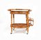 Mid-Century Rattan and Bamboo Round Serving Bar Cart, Italy 1960s, Image 6