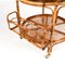 Mid-Century Rattan and Bamboo Round Serving Bar Cart, Italy 1960s 17