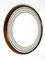 Large Italian Round Illuminated Walnut Wall Mirror, 1960s, Image 4