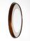 Large Italian Round Illuminated Walnut Wall Mirror, 1960s 5