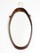 Large Oval Teak Wall Mirror with Thick Nylon Rope, Italy, 1960s 1