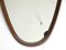 Large Oval Teak Wall Mirror with Thick Nylon Rope, Italy, 1960s 12