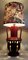 Deutsche Vintage Tischlampe mit Innenbeleuchtetem rotbraunem Keramikfuß, Doppelgriff & passendem gemustertem Stoffschirm, 1970er 7