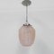 Art Deco Hanging Lamp with Pink Glass Shade, 1930s, Image 1