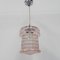 Lámpara colgante Art Déco con pantalla de vidrio rosa, Imagen 13