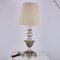 Silver Enameled Wooden Table Lamp, Image 1