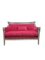 Classic Pink Velvet Sofa with Handcrafted Silver Lacquered Wood Frame, Image 1