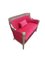 Sofá clásico de terciopelo rosa con estructura de madera lacada en plata hecha a mano, Imagen 3